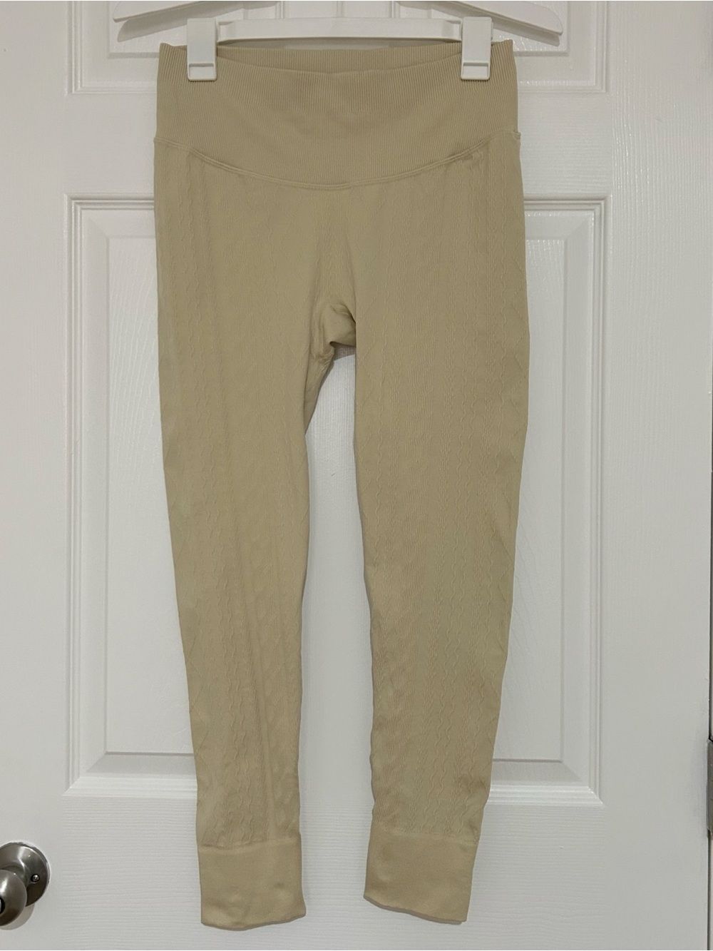 JoyLab Cream Ribbed High-Waist Leggings